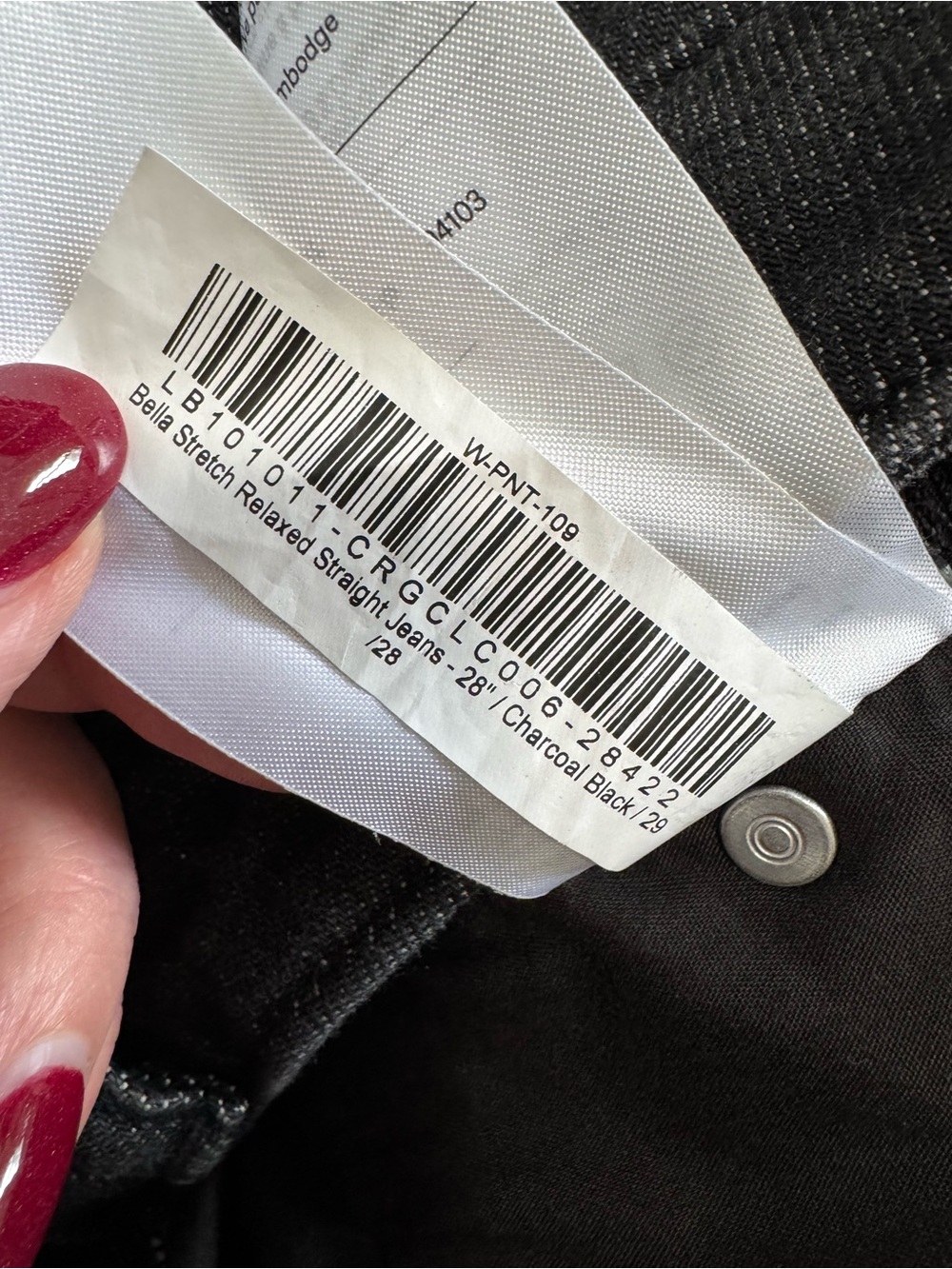 Quince Bella W29/28"L Charcoal Black Straight Relaxed Fit Wide-Leg Jeans. HRise - Picture 6 of 6